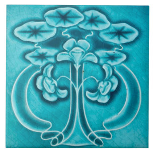 Art Nouveau Cerámica Chimenea Baldosa en pared