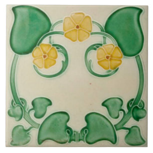 Art Nouveau Cerámica Chimenea Baldosa en pared