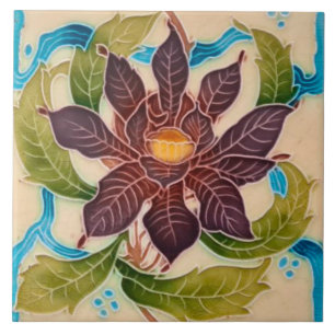 Art Nouveau Cerámica Chimenea Baldosa en pared