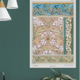 Art Nouveau daffodil Verneui arte textil de flores