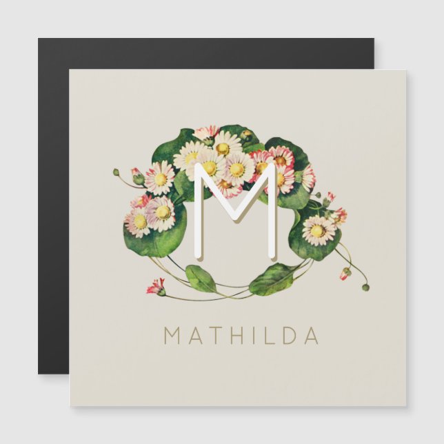 Art Nouveau Daisies fue un monograma para personal (Anverso/Reverso)