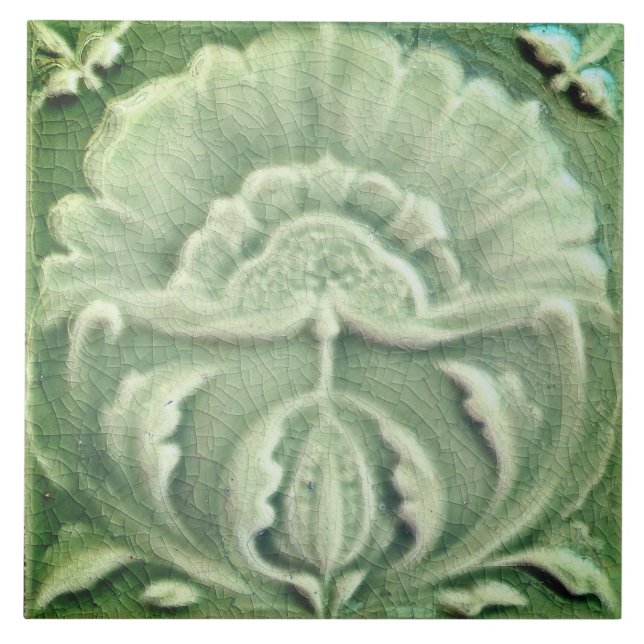 Art nouveau faux jugendstil azulejo verde (Frente)