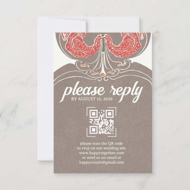 Art Nouveau Fuchsia Elegance RSVP (Anverso)