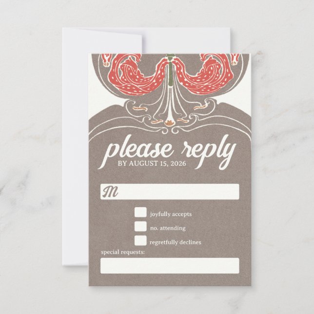 Art Nouveau Fuchsia Elegance RSVP (Anverso)