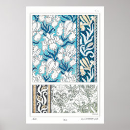 Art Nouveau iris lily arte textil floral