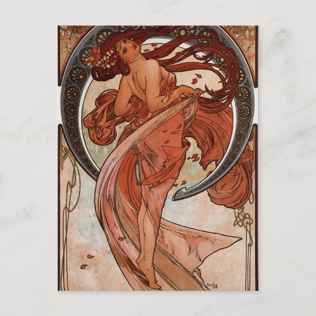 Art Nouveau La Tarjeta Post De Baile (Anverso)
