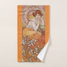Art Nouveau Mucha Topaz Naranja Vintage