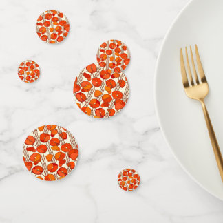 Art Nouveau Poppies Table Confetti