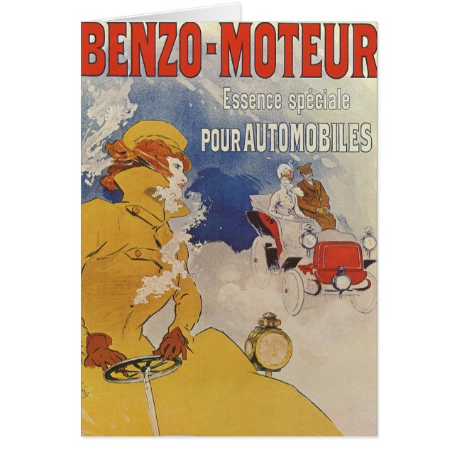Art Nouveau vintage, Benzo Moteur por Jules Cheret (Frente)