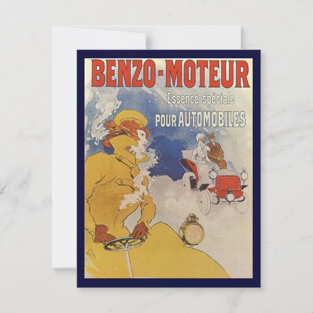 Art Nouveau vintage, Benzo Moteur por Jules Cheret (Anverso)