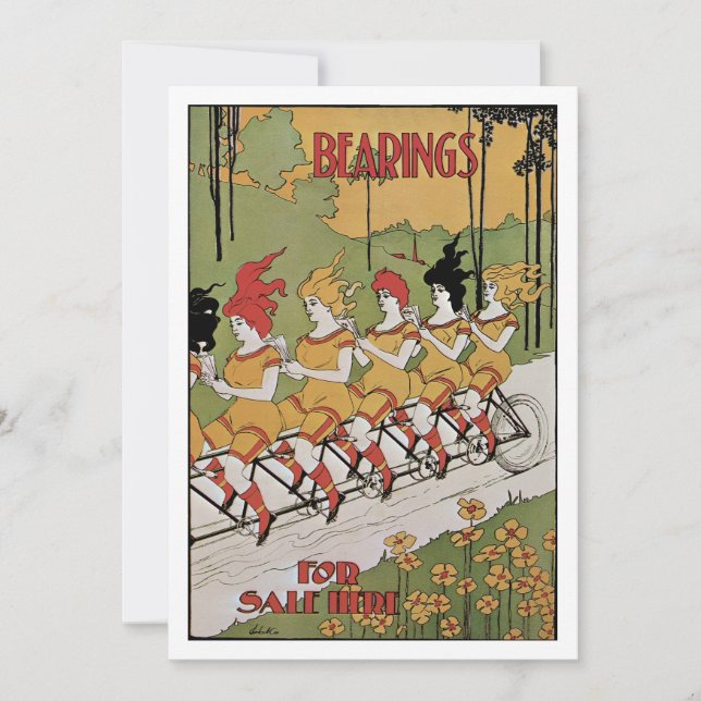 Art Nouveau vintage, bicicleta tándem Beart (Anverso)