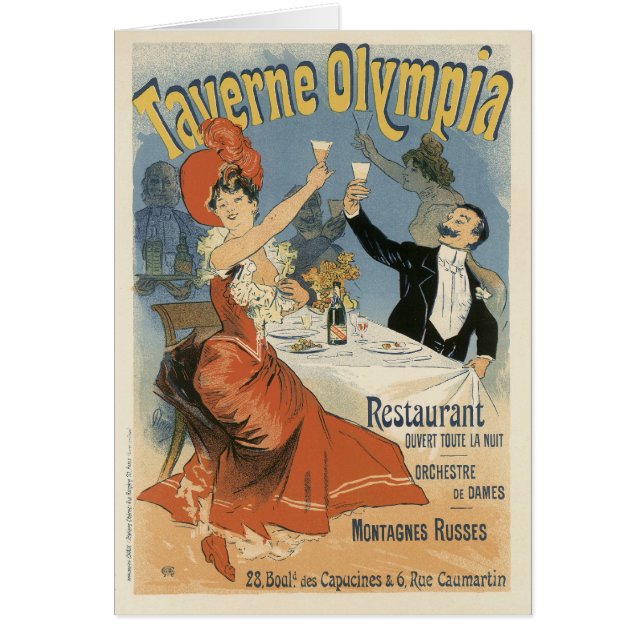 Art Nouveau vintage, restaurante Taverne Olympia (Frente)