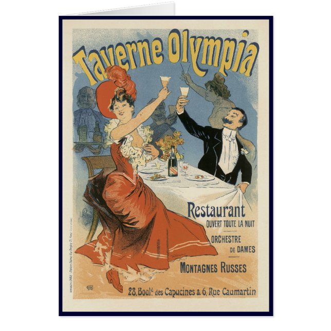 Art Nouveau vintage, restaurante Taverne Olympia (Frente)