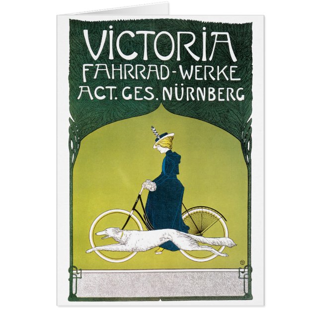 Art Nouveau vintage, Victoria Fahrad Werke, Rehm (Frente)
