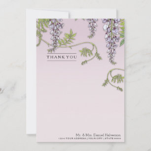 Art Nouveau Vintage Wisteria Floral Gracias Nota