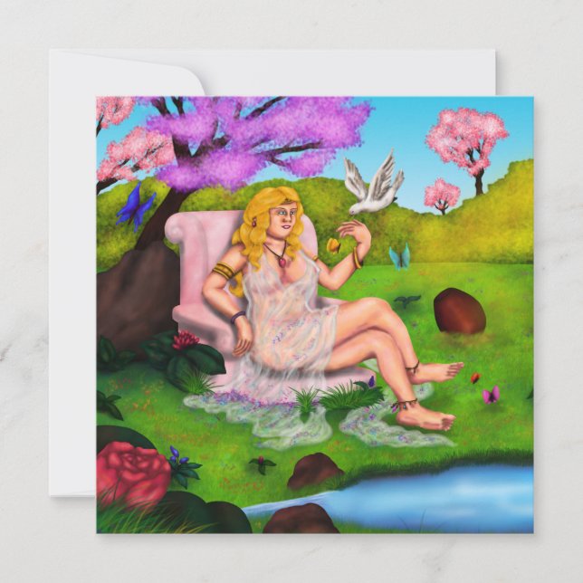 Art Venus y paloma blanca voladora en Garden Eden (Anverso)