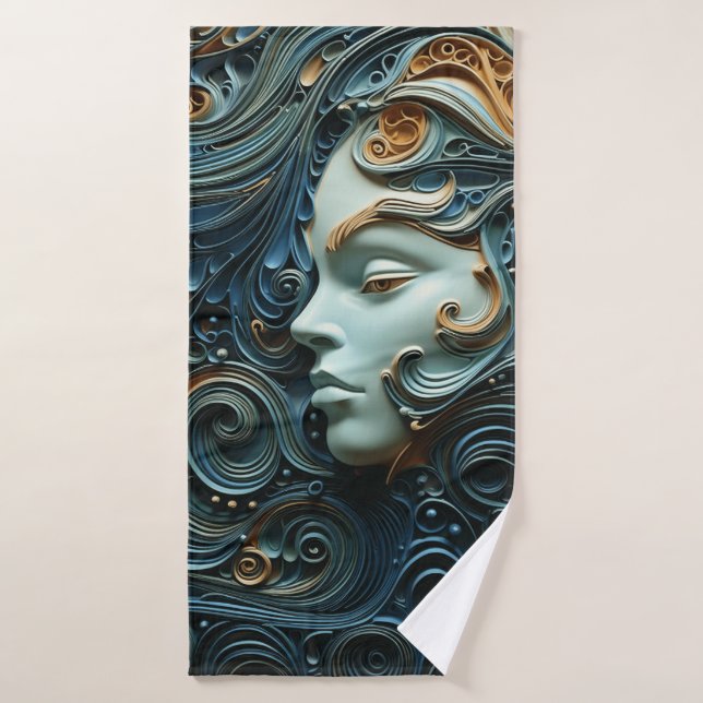 Arte 3D de Moonlit Woman (Toalla de baño)