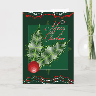 Arte aborigen auténtico de la tarjeta de Navidad