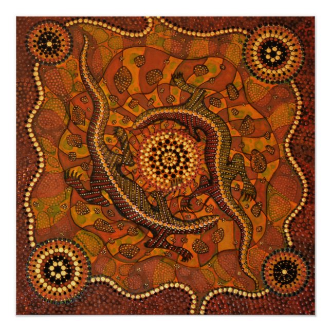 Arte aborigen - Goanna Dreaming Poster (Anverso)