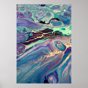 Arte abstracto acrílico de mármol fluido violeta u