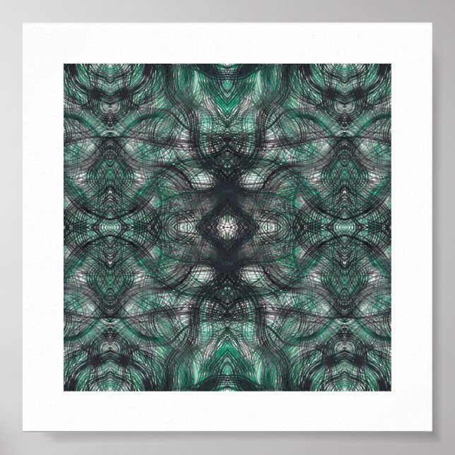 Arte abstracto acuarela verde oscuro Alturas (Frente)