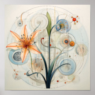 Arte abstracto adorable flor de lirio -Lirio