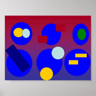 Arte abstracto - Amanecer rojo azul