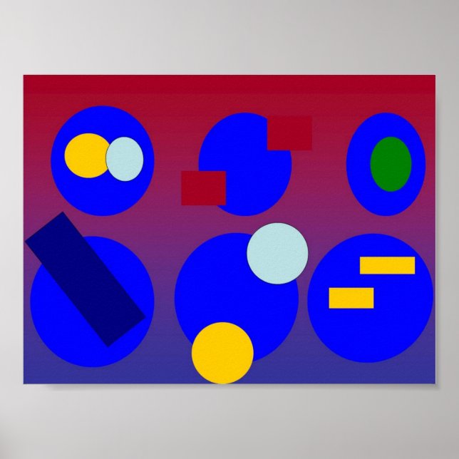 Arte abstracto - Amanecer rojo azul (Frente)