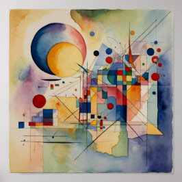 Arte abstracto artístico elegante Póster de acuare