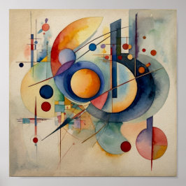 Arte abstracto artístico elegante Póster de acuare