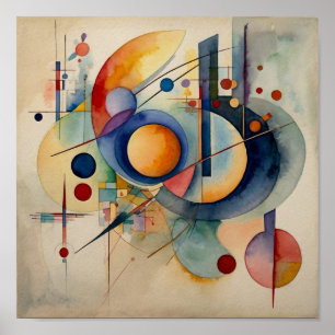 Arte abstracto artístico elegante Póster de acuare