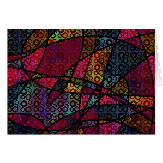 Arte abstracto audaz con círculos y líneas negras (Anverso (Horizontal))