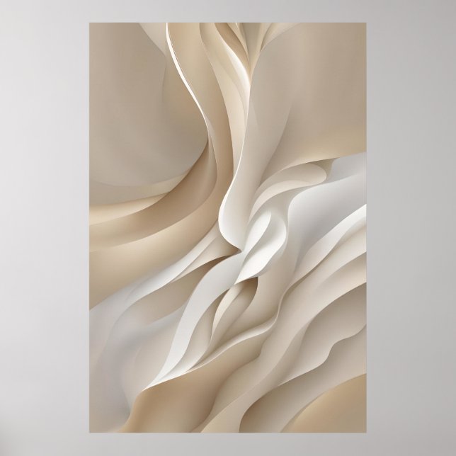 Arte abstracto beige esculpido (Frente)