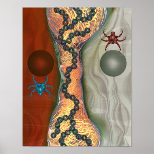 Arte abstracto biológico de ciencia ficción con or