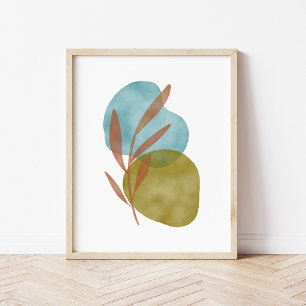Arte abstracto boho de formas en acuarela