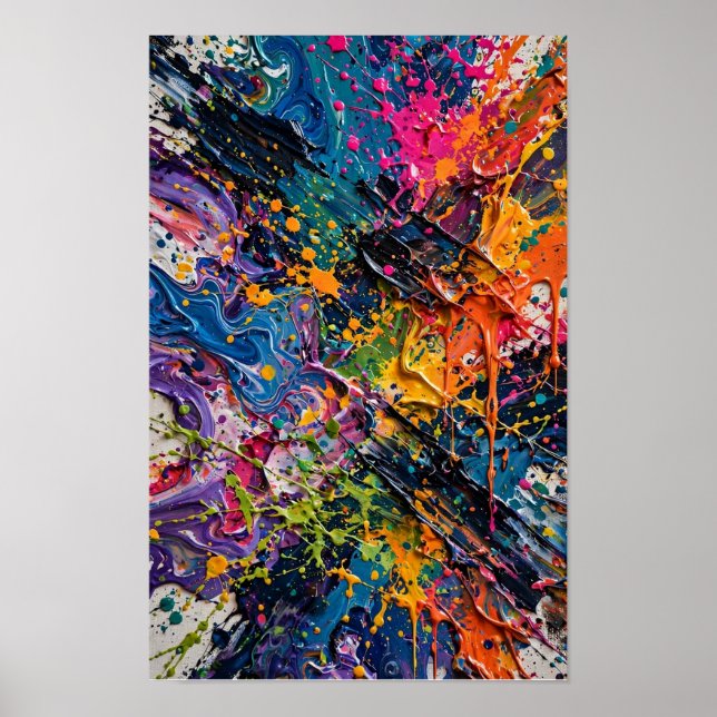 Arte abstracto Caos Color Splash (Frente)