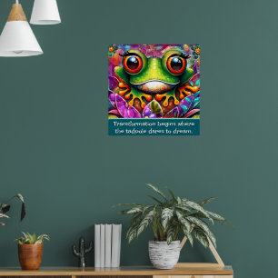 Arte abstracto caprichoso de rana floral personali