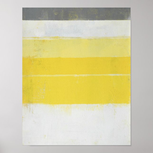 Arte abstracto "cítrico" gris y amarillo (Frente)