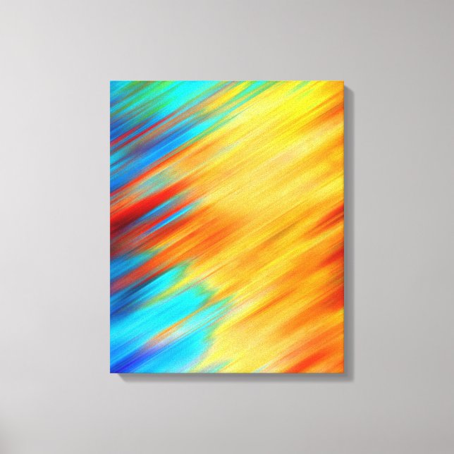 Arte abstracto colorido azul naranja llamarada (Anverso)