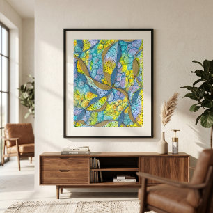 Arte abstracto colorido de espirales enredadas dib