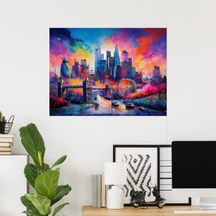 Arte abstracto colorido de Londres Inglaterra
