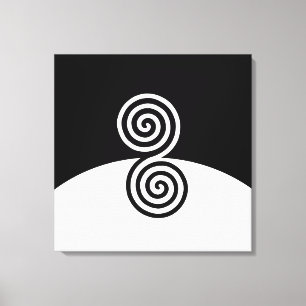 Arte abstracto con círculos en espiral en blanco y