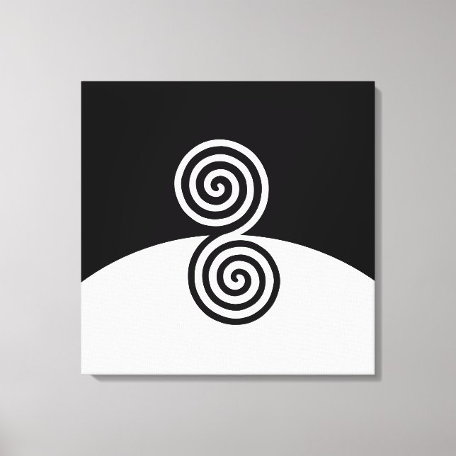 Arte abstracto con círculos en espiral en blanco y (Anverso)