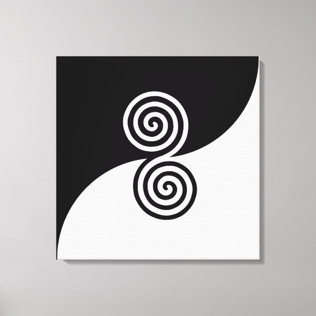 Arte abstracto con círculos en espiral en blanco y (Anverso)