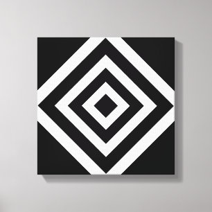 Arte abstracto con formas de diamante en blanco y