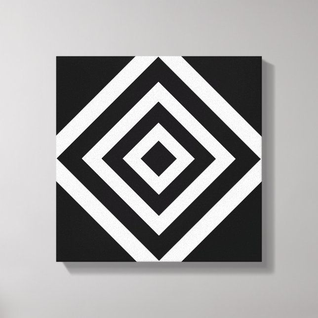 Arte abstracto con formas de diamante en blanco y  (Anverso)