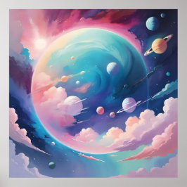 Arte abstracto con temática espacial