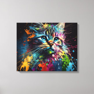 Arte abstracto con una imagen de lienzo de gato