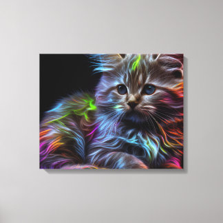 Arte abstracto con una imagen de lienzo de gato