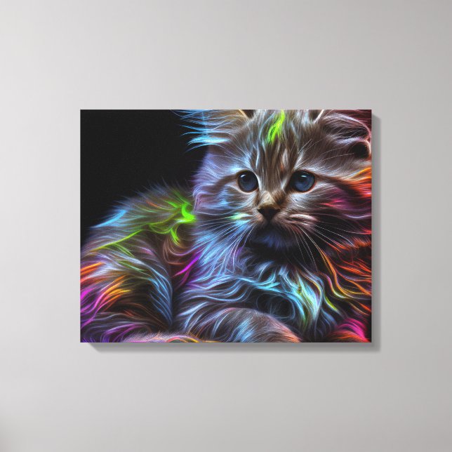 Arte abstracto con una imagen de lienzo de gato (Anverso)